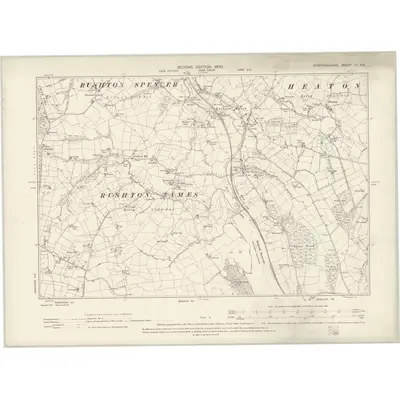 1897 Map of Staffordshire III.SE, 1900 Print