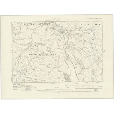 1922 Map of Staffordshire III.SE, 1926 Print
