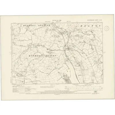 1922 Map of Staffordshire III.SE, 1937 Print
