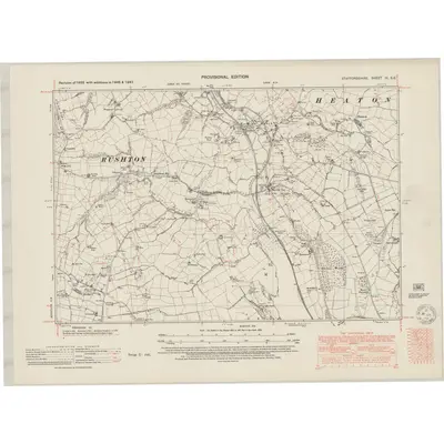 1945 Map of Staffordshire III.SE, 1950 Print
