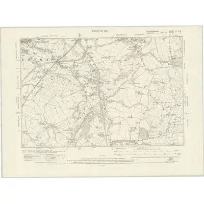 1922 Map of Staffordshire III.SW, 1926 Print