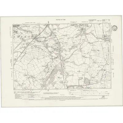 1922 Map of Staffordshire III.SW, 1934 Print