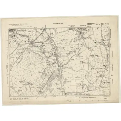 1938 Map of Staffordshire III.SW, 1939 Print