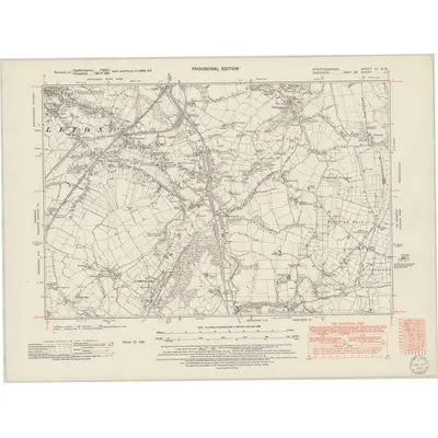 1945 Map of Staffordshire III.SW, 1950 Print