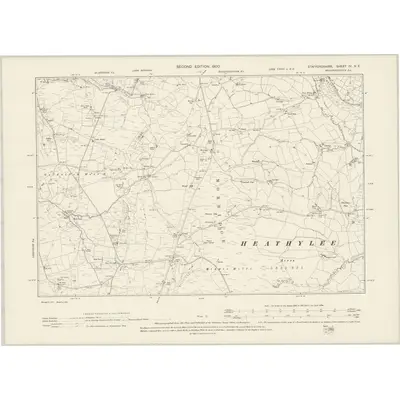 1897 Map of Staffordshire IV.NE, 1900 Print