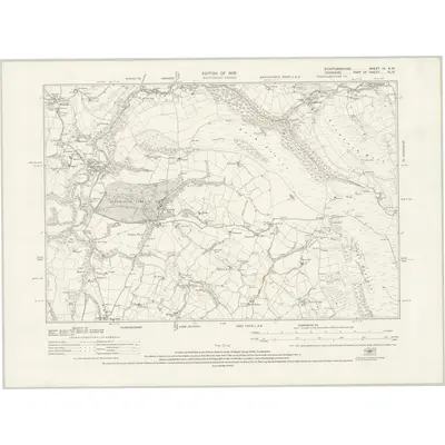 1923 Map of Staffordshire IV.NW, 1926 Print
