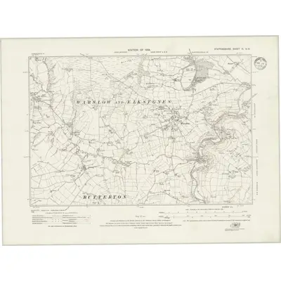 1919 Map of Staffordshire IX.NW, 1924 Print