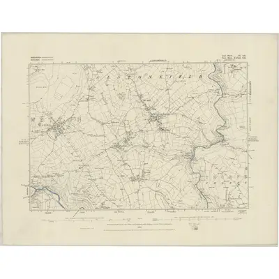 1878 Map of Staffordshire IX.SE, 1884 Print