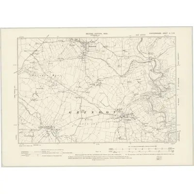 1898 Map of Staffordshire IX.SW, 1900 Print