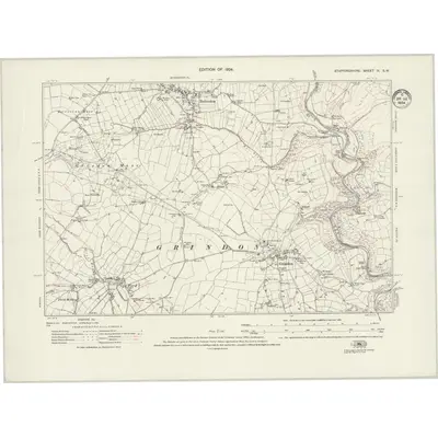 1919 Map of Staffordshire IX.SW, 1924 Print