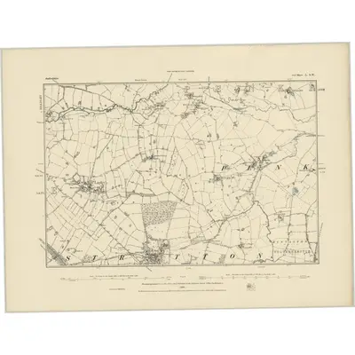 1880 Map of Staffordshire L.NW, 1886 Print