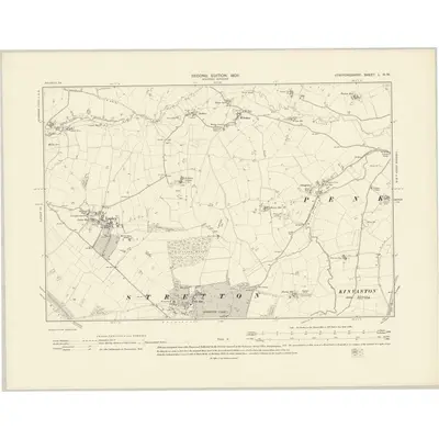 1900 Map of Staffordshire L.NW, 1903 Print