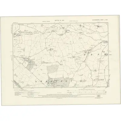 1921 Map of Staffordshire L.NW, 1924 Print
