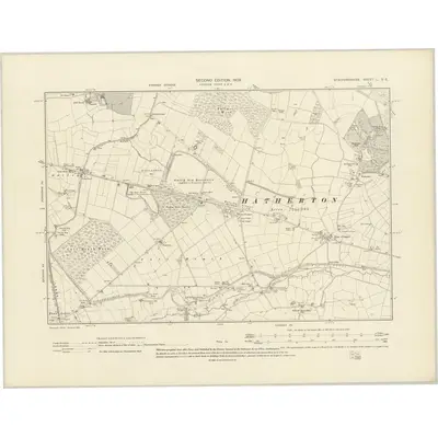 1900 Map of Staffordshire L.SE, 1903 Print