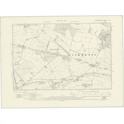1921 Map of Staffordshire L.SE, 1924 Print