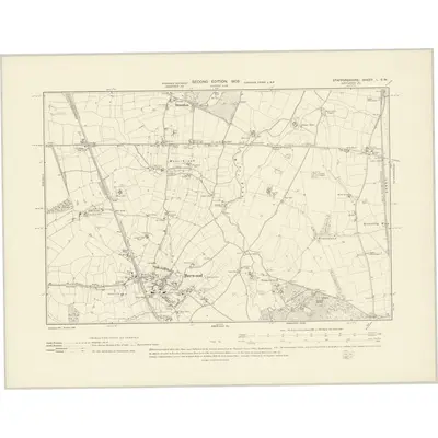 1900 Map of Staffordshire L.SW, 1903 Print