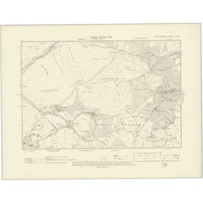 1900 Map of Staffordshire LI.NE, 1903 Print