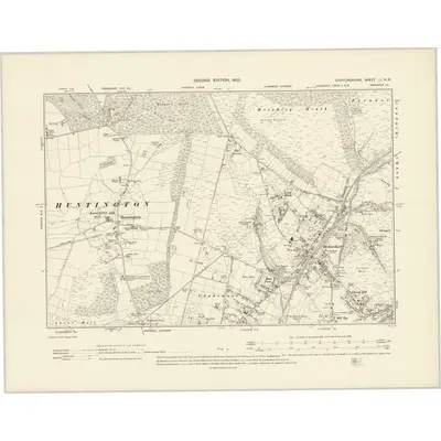 1900 Map of Staffordshire LI.NW, 1903 Print