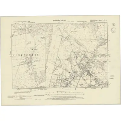 1938 Map of Staffordshire LI.NW, 1945 Print