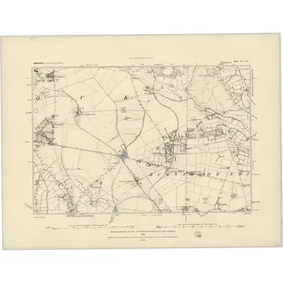 1882 Map of Staffordshire LI.SE, 1883 Print