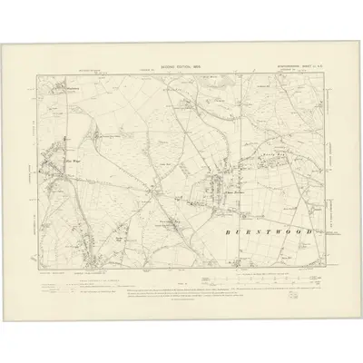 1900 Map of Staffordshire LI.SE, 1903 Print