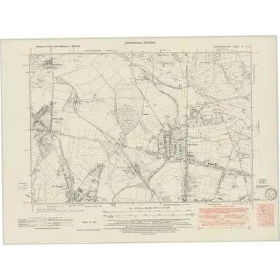 1938 Map of Staffordshire LI.SE, 1949 Print