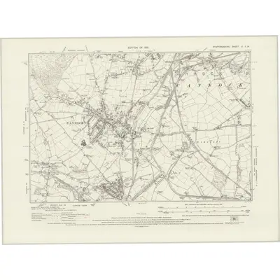 1915 Map of Staffordshire LI.SW, 1921 Print