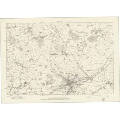1921 Map of Staffordshire LII, 1924 Print