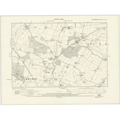1921 Map of Staffordshire LII.NE, 1924 Print