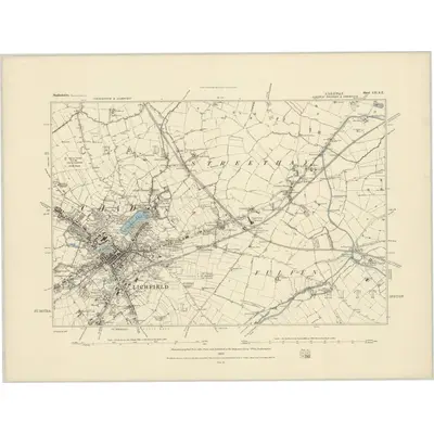 1882 Map of Staffordshire LII.SE, 1883 Print