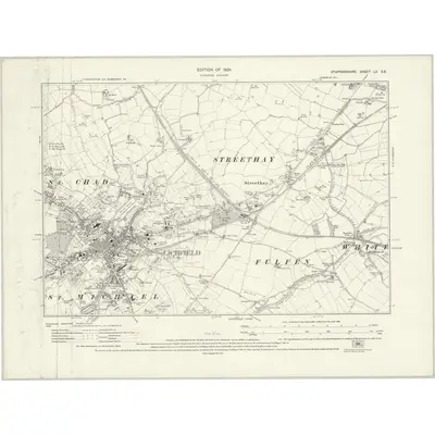 1921 Map of Staffordshire LII.SE, 1924 Print