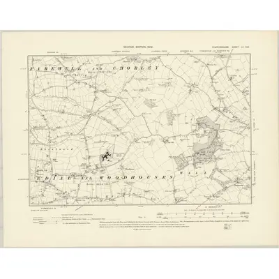 1900 Map of Staffordshire LII.SW, 1902 Print