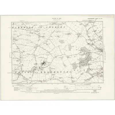 1921 Map of Staffordshire LII.SW, 1924 Print