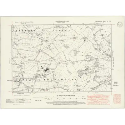 1938 Map of Staffordshire LII.SW, 1947 Print