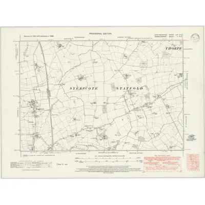 1938 Map of Staffordshire LIX.NE, 1947 Print