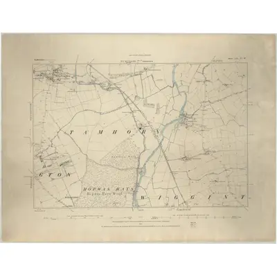 1882 Map of Staffordshire LIX.NW, 1883 Print