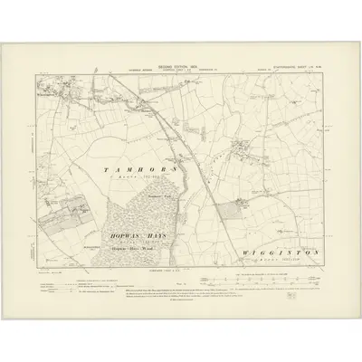 1900 Map of Staffordshire LIX.NW, 1903 Print