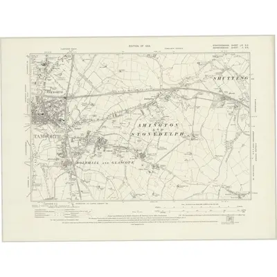 1921 Map of Staffordshire LIX.SE, 1924 Print