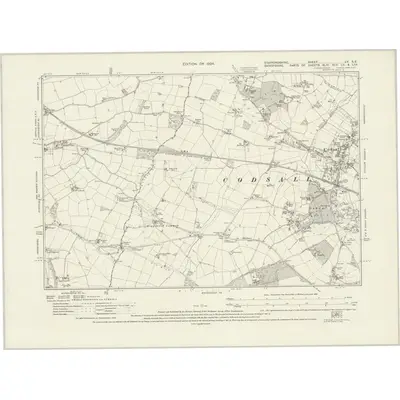 1921 Map of Staffordshire LV.SE, 1924 Print
