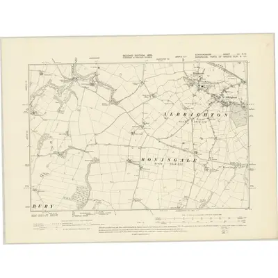 1900 Map of Staffordshire LV.SW, 1903 Print