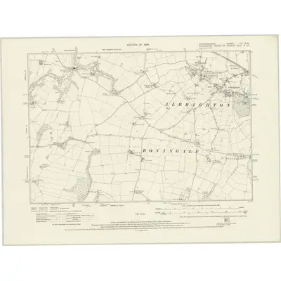 1921 Map of Staffordshire LV.SW, 1924 Print