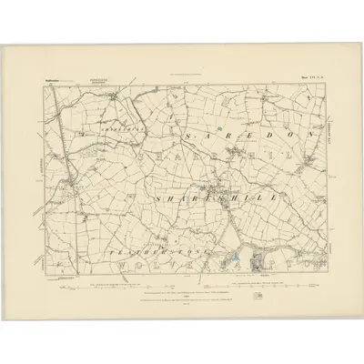 1882 Map of Staffordshire LVI.NE, 1884 Print