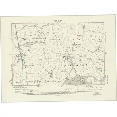 1915 Map of Staffordshire LVI.NE, 1924 Print
