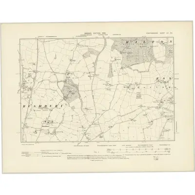1900 Map of Staffordshire LVI.SE, 1902 Print