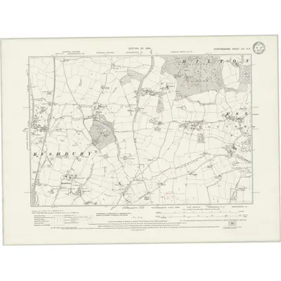1921 Map of Staffordshire LVI.SE, 1933 Print