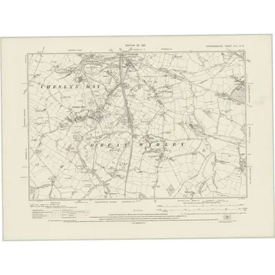 1915 Map of Staffordshire LVII.NW, 1921 Print
