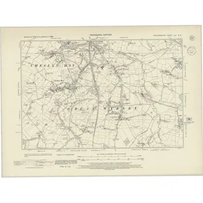 1938 Map of Staffordshire LVII.NW, 1945 Print