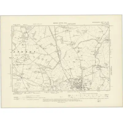 1900 Map of Staffordshire LVII.SW, 1903 Print