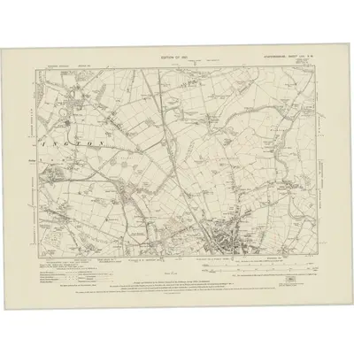 1915 Map of Staffordshire LVII.SW, 1921 Print