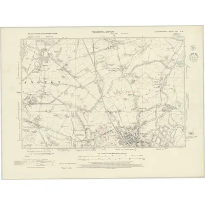 1938 Map of Staffordshire LVII.SW, 1945 Print